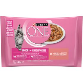   Purina One macska junior nedves macskaeledel lazac&sárgarépa 4x85g
