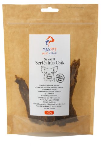 MaxPet Szárított Sertéshús csík 100g