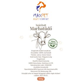   MaxPet prémium jutalomfalat kutyáknak - szárított marha tüdő 100g