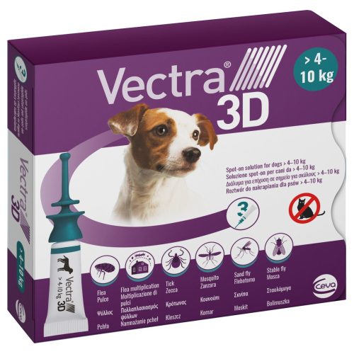 Vectra 3D rácsepegtető oldat 4-10kg közötti kutyáknak 3db